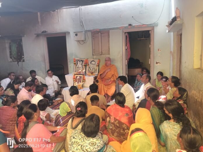 भंते यांची प्रेरणादायी धम्मदेशना – मौजे पवारवाडी येथे पुण्यानुमोदन कार्यक्रम संपन्न