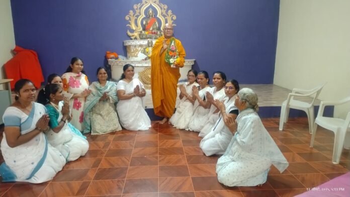 पूज्य भंते काश्यप यांचा कोळकी बुद्ध विहार येथे मंगलमय वातावरणात मागील तीन महिन्यांपासून सुरू असणारा वर्षावास समारोप