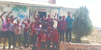 जिल्हा परिषद शाळा परतवडी येथे विद्यार्थ्यांची रंगपंचमी उत्साहात साजरी