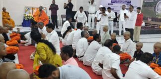 मौजे तांदूळवाडी येथे बौद्धाचार्य व श्रामणेर शिबीरास उत्साहात सुरवात