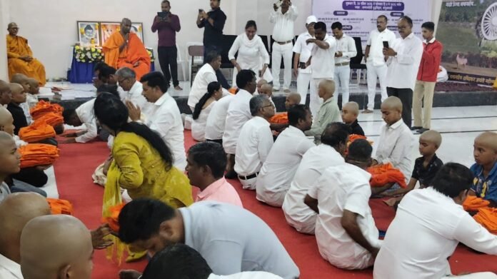 मौजे तांदूळवाडी येथे बौद्धाचार्य व श्रामणेर शिबीरास उत्साहात सुरवात