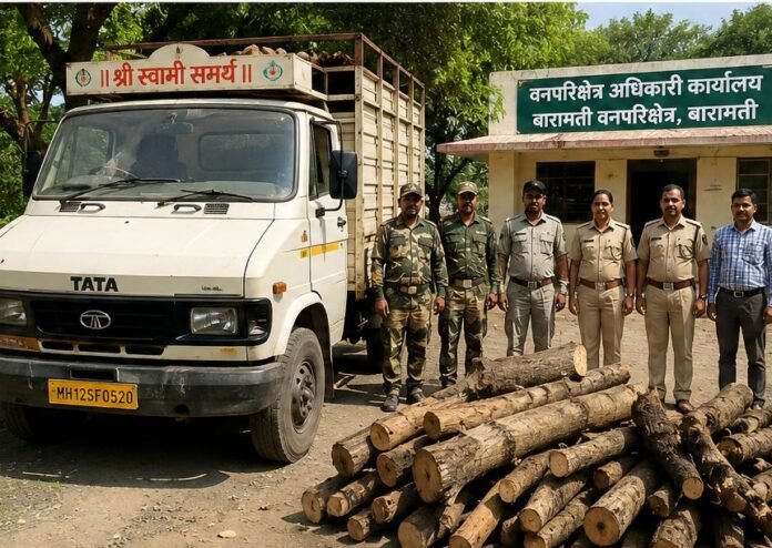 रुई परिसरात वन विभागाची धडक कारवाई; विनापरवाना लाकूड वाहतूक करणारा टेम्पो जप्त
