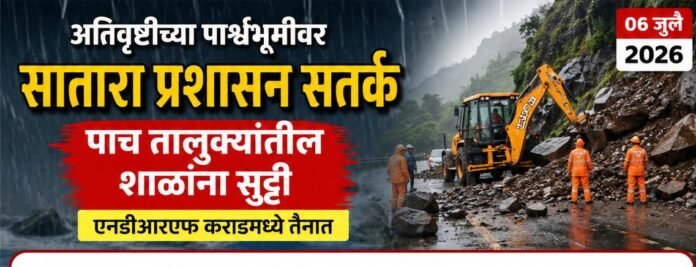 अतिवृष्टीच्या पार्श्वभूमीवर सातारा प्रशासन सतर्क; पाच तालुक्यांतील शाळांना सुट्टी, एनडीआरएफ कराडमध्ये तैनात