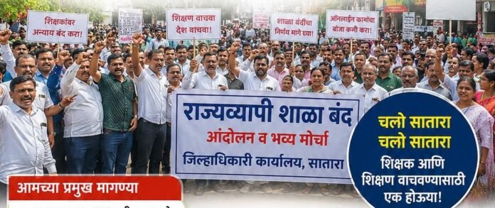 शिक्षकांचा एल्गार! विविध मागण्यांसाठी ९ जुलैला साताऱ्यात राज्यव्यापी ‘शाळा बंद’ आंदोलन