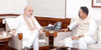 दिल्लीत रणजितसिंह नाईक निंबाळकर यांची केंद्रीय गृहमंत्री अमित शहा यांच्याशी सदिच्छा भेट; सातारा–सोलापूरच्या विकास प्रश्नांवर सविस्तर चर्चा