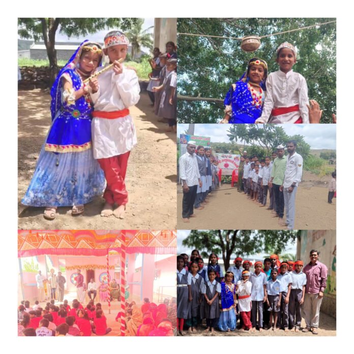 जिल्हा परिषद शाळा परतवडी येथे कृष्ण जन्माष्टमीनिमित्त दहीहंडी उत्सव उत्साहात