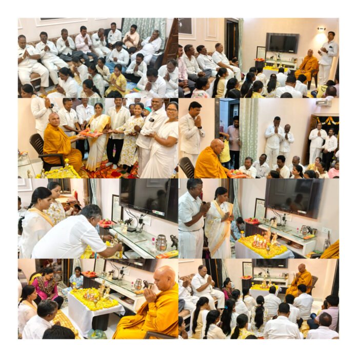 गायकवाड परिवाराच्या निवासस्थानी मंगलमय परित्राण पाठधम्मश्रवणासोबत धम्माचरण हाच सुगतीचा मार्ग – आयु. सोमीनाथ घोरपडे